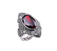 WOZUIMEI Chinese Style Ring Jewelry Thai Silver Personalized Jewelry S925 Pure Silver Ring Jewelry Classic Women's Pomegranate Red Ringguava