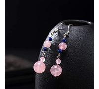 WOZUIMEI Eardrop Earring Stud Earrings for Women S925 Silver Natural White Chalcedony Horse Pink Lapis Lazuli Ball Bead Earrings Ancient Style EarringsPink Lapis Lazuli