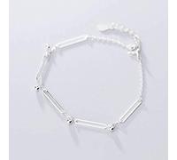 WOZUIMEI Lady's S925 Silver Bracelet Women's Style Simple Rectangular Hollow Beads of Light Fan Art Jewelery JewelryS925 Silver Bracelet
