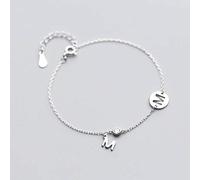 WOZUIMEI S925 Silver Bracelet Female Korean Style Fashion Round m Word Bracelet Temperament Personality English Letter JewelryBracelet