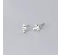 WOZUIMEI S925 Silver Earrings Female Korean Fashion Style Small Cross Diamond Sweet Earringssilver