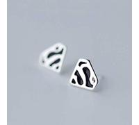 WOZUIMEI S925 Silver Earrings Female Male Korean Earrings s Letter Geometric Triangle EarringsA Pair