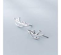 WOZUIMEI S925 Silver Earrings Female Sen Line Simple Personality Line Antler Ear Hook Elegant Korean Style EarringsA Pair