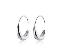 WOZUIMEI S925 Silver Forest Fashion Water Drop Earrings Simple Temperament c Shape Personality Short Korean EarringsA Pair