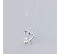 WOZUIMEI S925 Silver Heart Necklace Women's Japanese Forest Style Sweet Heart-Shaped Necklace Short Clavicle Chain Fashion Style JewelryS925 Silver Sheath Strand