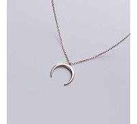 WOZUIMEI S925 Silver Necklace Female Korean Style Cute Moon Clavicle Chain Fashion Crescent Bay Chainrose Gold