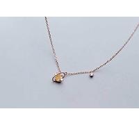 WOZUIMEI S925 Silver Necklace Female Korean Style Simple Literary Style Small Planet Broken Stone Clavicle Chain Femalegold Rose