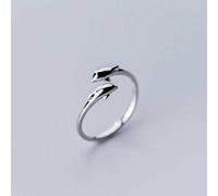 WOZUIMEI S925 Silver Ring Female Korean Art Style Open Ring Cute Sea Creature Joint RingAdjustable Ring