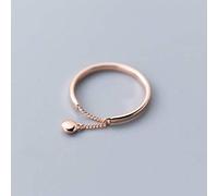 WOZUIMEI S925 Silver Ring Female Korean Fashion Silver Bean Chain Literary Style Adjustable Sweet Ringgold Rose, Adjustable