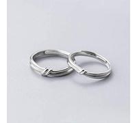 WOZUIMEI S925 Silver Ring Korean Style Fashion Simple Knot Ring Temperament Personality Adjustable Couple RingA Pair, Adjustable