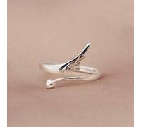 WOZUIMEI S925 Silver Ring Korean Women's Fashion Style Angel Wings Wings Ring Opening Can Be Adjusted JewelryS925 Silver Ring, Opening Adjusted