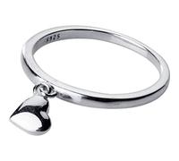WOZUIMEI S925 Silver Rings Women's Japanese and Korean Style Fashion Sweet Personality Love Heart-Shaped Pendant Style Women's Index Finger Ring JewelryS925 Silver Ring, m