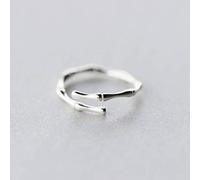 WOZUIMEI S925 Silver Rings Women's Tail Ring Simple Personality Bamboo Trend Tail Ring Opening JewelryS925 Silver Ring, Opening Adjusted