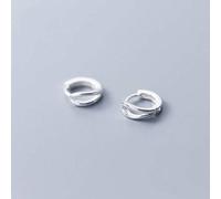 WOZUIMEI S925 Tremella Buckle Female Korean Simple Literary Style Geometric Ring Double Ear Buckle Ear Bone NailA Pair