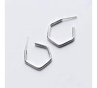 WOZUIMEI S925 Tremella Studs Female Korean Fashion Personality Polygon Stud Earrings Simple Temperament FemaleA Pair
