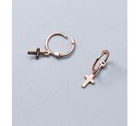 WOZUIMEI S925 White Fungus Buckle Female Korean Cross Earrings Fashion Earrings Bone Studs Personality Small Earrings Womengold Rose