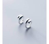 WOZUIMEI S925 White Fungus Buckle Women's Korean Fashion Design Photosensitive Surface Water Droplets Staggered Sweet Ear JewelryS925 White Fungus Buckle