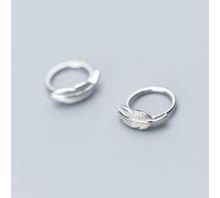 WOZUIMEI S925 White Fungus Nail Female Korean Fashion Temperament Leaf Ear Buckle Personality Leaf Small Ear Ring FemaleA Pair