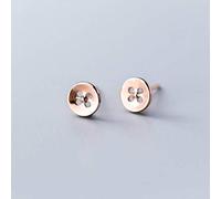 WOZUIMEI S925 White Fungus Nail Female Korean Style Personality Art Style Glossy Small Buttons Fashiongold Rose