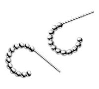 WOZUIMEI S925 White Fungus Nail Female Korean Style Simple Light Bead Short Ear Hook Fashion Geometric BeanieA Pair