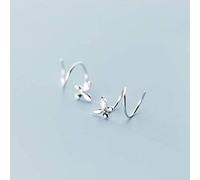 WOZUIMEI S925 White Fungus Ring Female Korean Style Literary Style Cute Little Butterfly Diamond Fashionearring