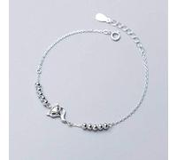 WOZUIMEI Smart Little Fox Personality S925 Silver Bracelet Women's Korean Simple Animal Light Hand Bead JewelryS925 Silver Bracelet