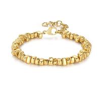 WP WEPICK 18K Gold-plated Bracelets for Men Women Beaded Franco Link Chain Pearl Black Onyx Perfume Scent Bracelet Aromatherapy Diffuser Essential Oil Bracelet Jewelry Gifts, 7 Inch, no gemstone