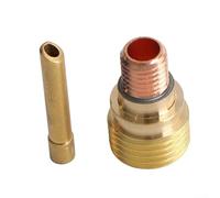 WP9/20/25 Compatible TIG Gas Lens Short Chuck Body Kit 10 Item Set Featuring Oblique Electrode Clamps and Mesh Connectors (1.0mm)
