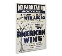 Wpa American Wing Theatre Poster Canvas Print | Gallery Wrapped 30mm Frame Wall Art | 20x14 inches | Ready to Hang | Retro Picture | Living Room Bedroom Lounge Office