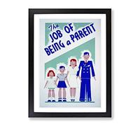 Wpa Being A Parent Poster Vintage Framed Print | A3 Black Framed Wall Art | Ready to Hang | Classic Nature Picture | Living Room Bedroom Lounge Office