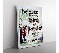 Wpa Bird Of Paradise Theatre Poster Vintage Canvas Wall Art Print Ready to Hang, Framed Picture for Living Room Bedroom Home Office Décor, 76x50 cm (30x20 Inch)