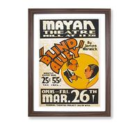 Wpa Blind Alley Theatre Poster No.1 Vintage Framed Print | A3 Walnut Framed Wall Art | Ready to Hang | Classic Nature Picture | Living Room Bedroom Lounge Office
