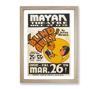 Wpa Blind Alley Theatre Poster No.1 Vintage Framed Wall Art Print, Ready to Hang Picture for Living Room Bedroom Home Office Décor, Oak A3 (34 x 46 cm)