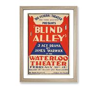 Wpa Blind Alley Theatre Poster No.2 Vintage Framed Print | A3 Oak Framed Wall Art | Ready to Hang | Classic Nature Picture | Living Room Bedroom Lounge Office