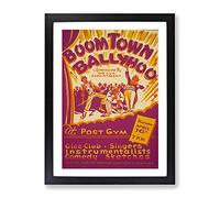 Wpa Boom Town Ballyhoo Theatre Poster Vintage Framed Print | A2 Black Framed Wall Art | Ready to Hang | Classic Nature Picture | Living Room Bedroom Lounge Office