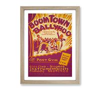 Wpa Boom Town Ballyhoo Theatre Poster Vintage Framed Print | A2 Oak Framed Wall Art | Ready to Hang | Classic Nature Picture | Living Room Bedroom Lounge Office