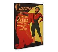 Wpa Carmen No.2 Poster Vintage Theatre Poster Canvas Wall Art Print Ready to Hang, Framed Picture for Living Room Bedroom Home Office Décor, 20x14 Inch (50x35 cm)