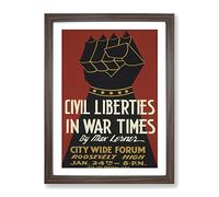 Wpa Civil Liberties Theatre Poster Vintage Framed Print | A3 Walnut Framed Wall Art | Ready to Hang | Classic Nature Picture | Living Room Bedroom Lounge Office