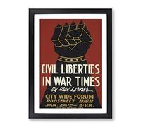Wpa Civil Liberties Theatre Poster Vintage Framed Print | A4 Black Framed Wall Art | Ready to Hang | Classic Nature Picture | Living Room Bedroom Lounge Office