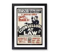 Wpa Counsellor At War Theatre Poster Vintage Framed Print | A3 Black Framed Wall Art | Ready to Hang | Classic Nature Picture | Living Room Bedroom Lounge Office