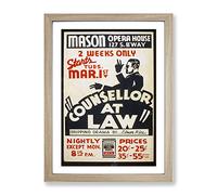 Wpa Counsellor At War Theatre Poster Vintage Framed Print | A3 Oak Framed Wall Art | Ready to Hang | Classic Nature Picture | Living Room Bedroom Lounge Office