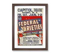 Wpa Federal Varieties No.2 Theatre Poster Vintage Framed Print | A3 Walnut Framed Wall Art | Ready to Hang | Classic Nature Picture | Living Room Bedroom Lounge Office