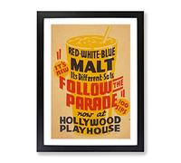 Wpa Follow The Parade Theatre Poster Vintage Framed Print | A4 Black Framed Wall Art | Ready to Hang | Classic Nature Picture | Living Room Bedroom Lounge Office