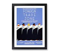 Wpa Foreign Trade Zone No.3 Poster Vintage Framed Print | A3 Black Framed Wall Art | Ready to Hang | Classic Nature Picture | Living Room Bedroom Lounge Office