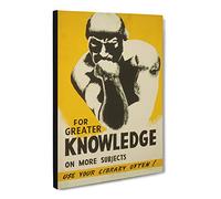 Wpa Greater Knowledge Poster Canvas Print | Gallery Wrapped 30mm Frame Wall Art | 24x16 inches | Ready to Hang | Retro Picture | Living Room Bedroom Lounge Office