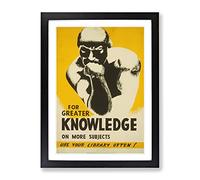 Wpa Greater Knowledge Poster Vintage Framed Print | A2 Black Framed Wall Art | Ready to Hang | Classic Nature Picture | Living Room Bedroom Lounge Office