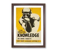 Wpa Greater Knowledge Poster Vintage Framed Print | A2 Walnut Framed Wall Art | Ready to Hang | Classic Nature Picture | Living Room Bedroom Lounge Office