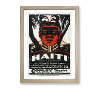 Wpa Haiti Theatre Poster Vintage Framed Print | A2 Oak Framed Wall Art | Ready to Hang | Classic Nature Picture | Living Room Bedroom Lounge Office