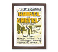 Wpa Hansel And Gretel No.1 Theatre Poster Vintage Framed Print | A4 Walnut Framed Wall Art | Ready to Hang | Classic Nature Picture | Living Room Bedroom Lounge Office