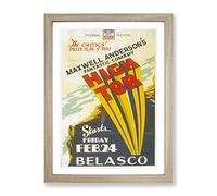 Wpa High Tor Theatre Poster Vintage Framed Wall Art Print, Ready to Hang Picture for Living Room Bedroom Home Office Décor, Oak A4 (34 x 25 cm)